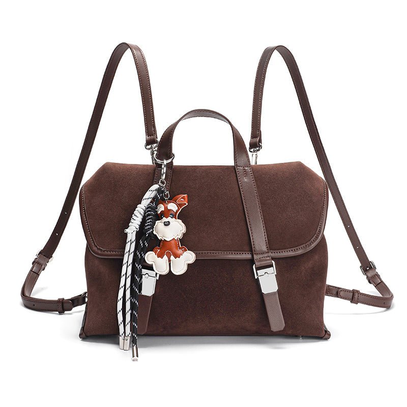 Fashion Frosted Leather Backpack (M) - Greentaya
