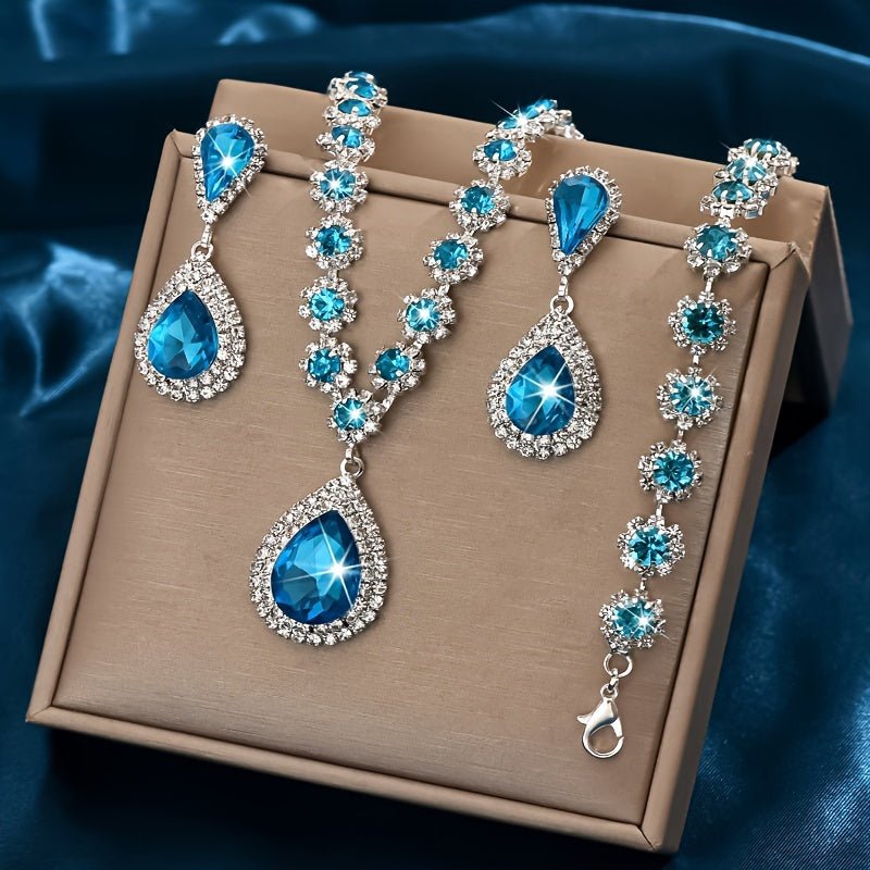 Luxury Elegant 3 - Piece Jewelry Set - 925 Silver Plated - Greentaya