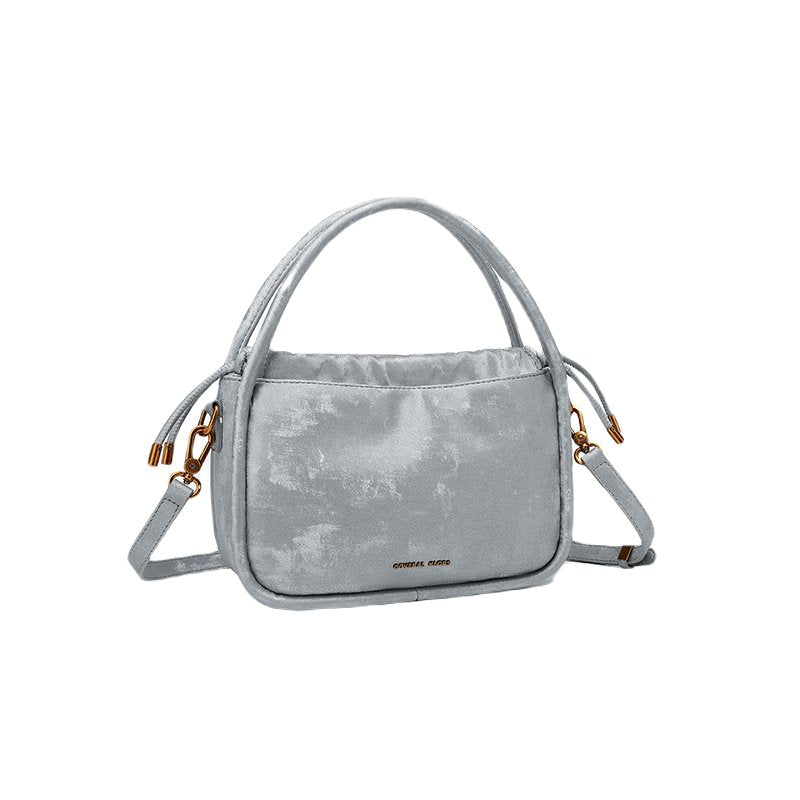 Silver Satin Tote Bag - Limited - Greentaya