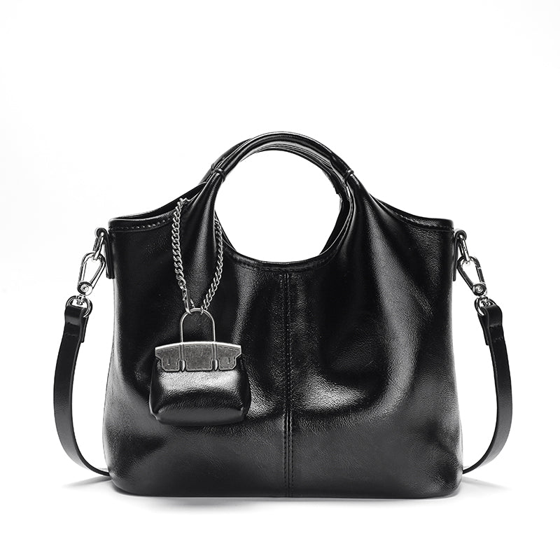 Vintage Leather Smudged Galaxy Shoulder Bag - Greentaya
